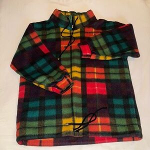 Y2K vintage plaid cozy multicolor fleece Fox Hollow size 10/12